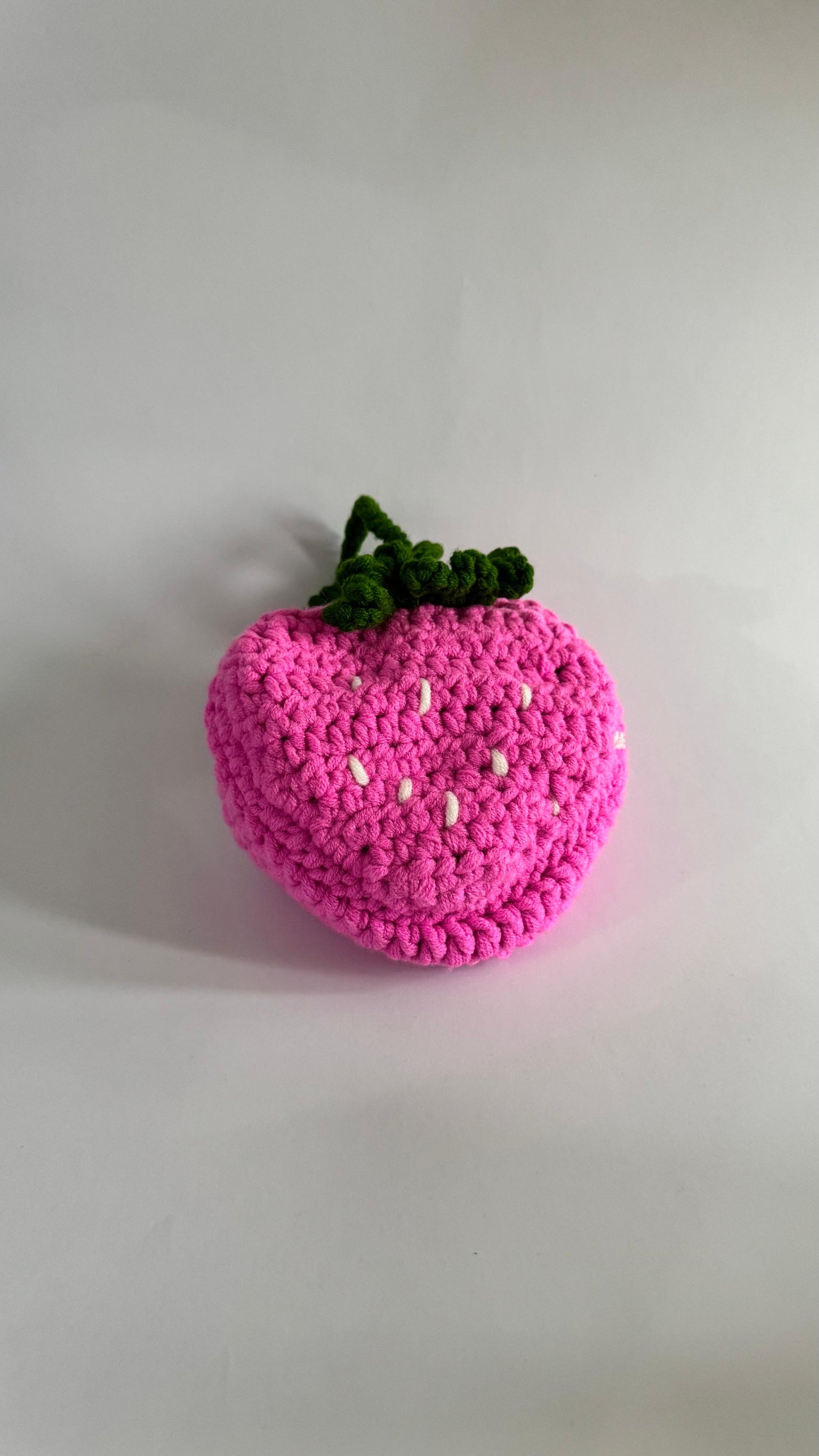 Handmade Crochet Strawberry Mesh Bag – Foldable & Reusable