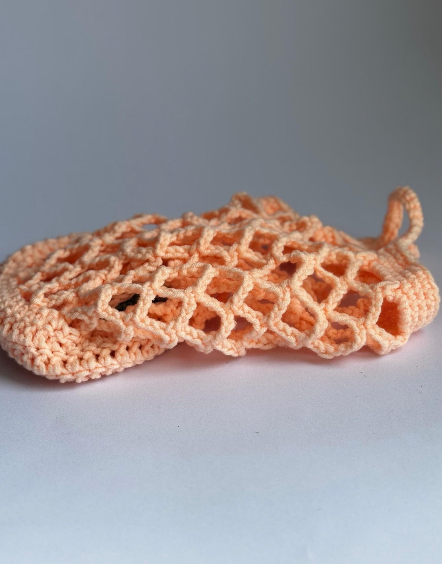 Handmade Crochet Strawberry Mesh Bag – Foldable & Reusable