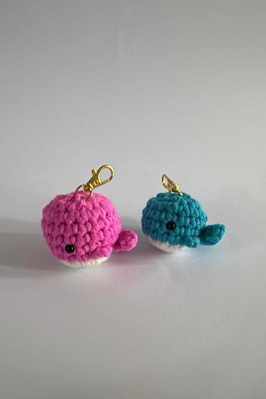 Handmade Crochet Whale Keychain Plushies