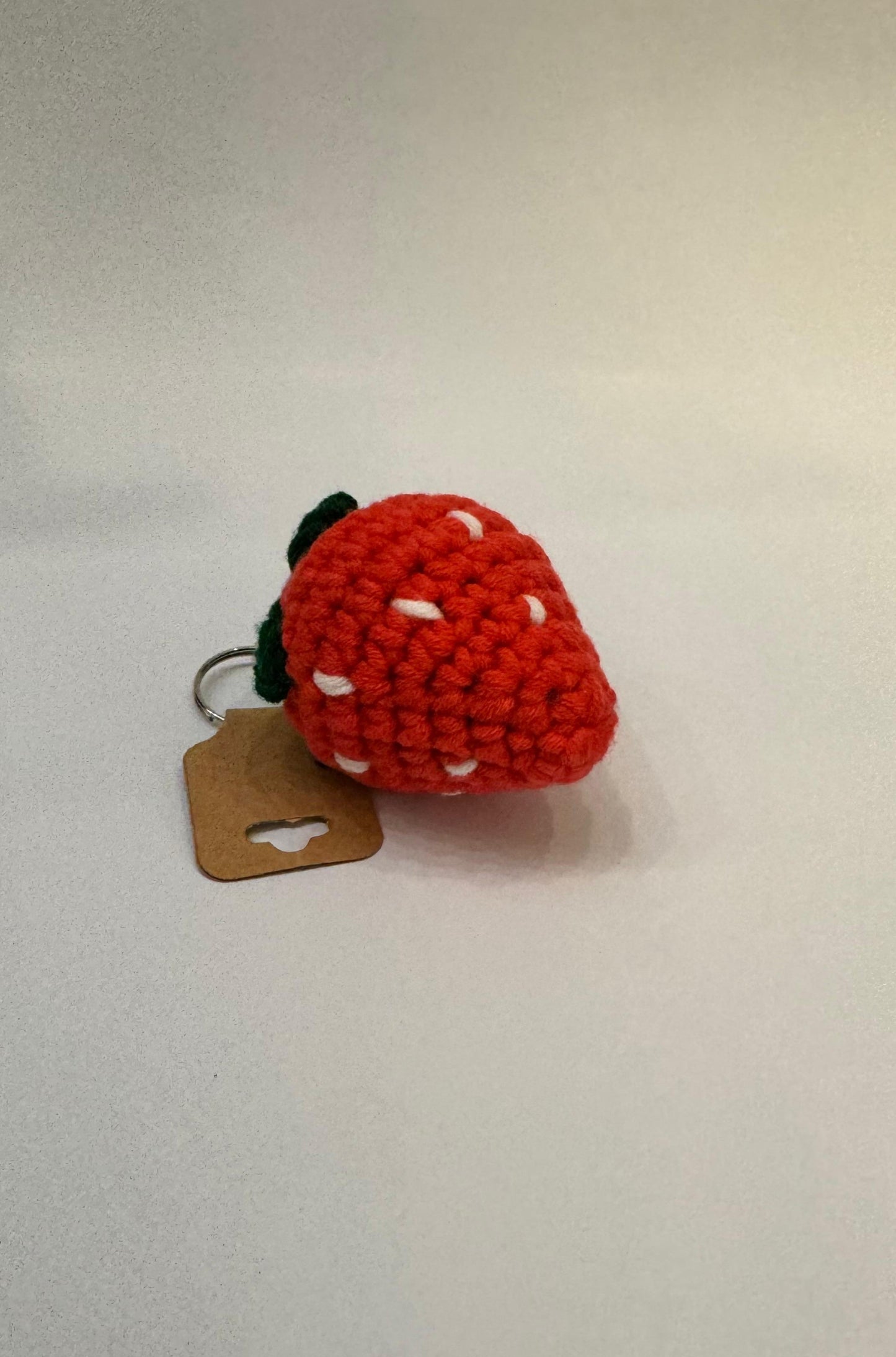 Handmade Crochet Strawberry Keychain Plush