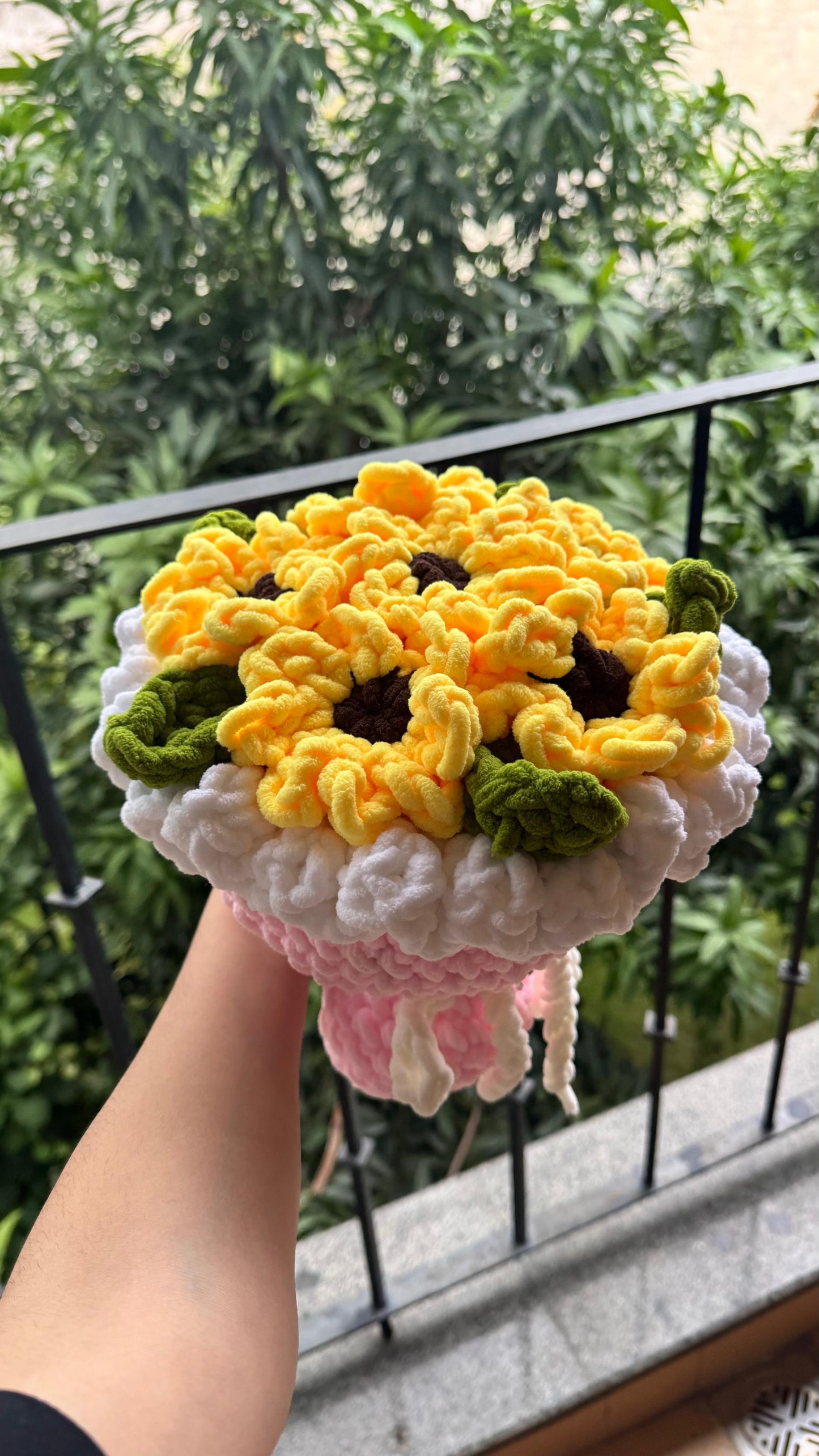 Handmade Crochet Sunflower Bouquet